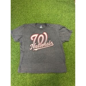 MLB Washington Nationals T-Shirt Mens 2XL Gray Ringspun Soft Genuine Merchandise